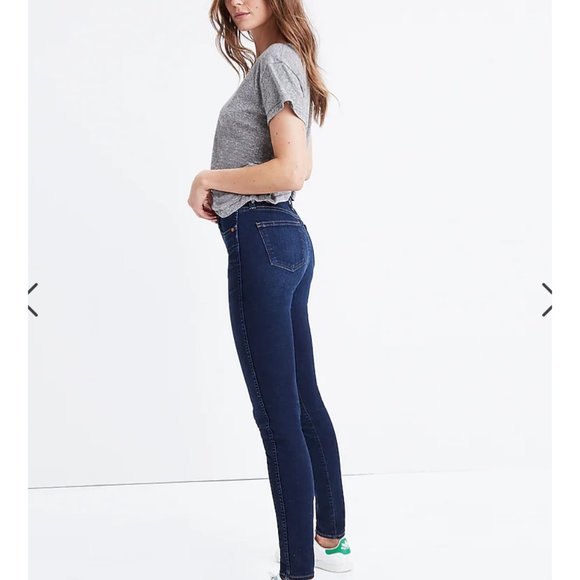 MADEWELL women's 10" high rise high waisted slim skinny dark denim jeans SIZE 28 - Picture 2 of 10